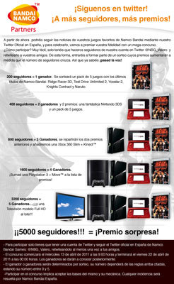 Imagen_1Namco en Twitter y con un gran sorteo